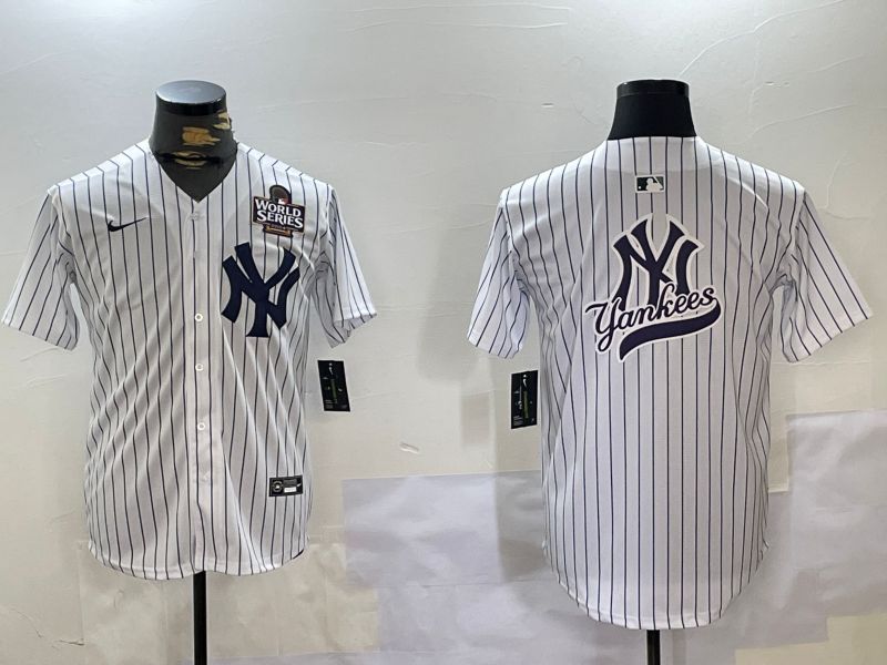 Men New York Yankees Blank White stripe Game 2024 Nike MLB Jersey style 102732